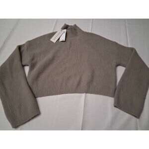 Faith & Zoe Women’s Fuzzy Soft Cropped Mock Neck Sweater Size S NWT Girlie Cozy